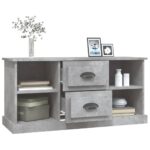 Meuble TV gris béton 99,5x35,5x48 cm bois d'ingénierie – Image 3