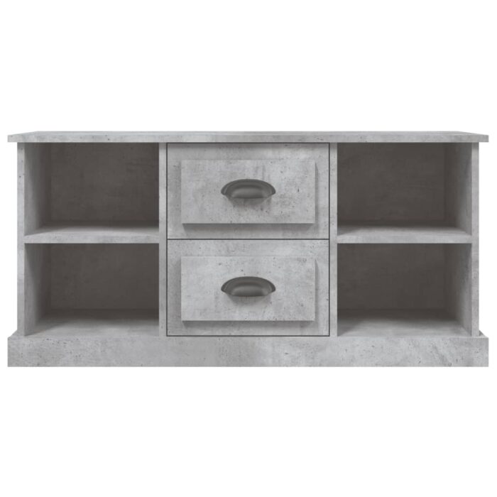 Meuble TV gris béton 99,5x35,5x48 cm bois d'ingénierie – Image 4