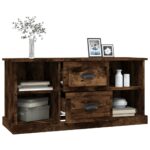 Meuble TV chêne fumé 99,5x35,5x48 cm bois d'ingénierie – Image 3