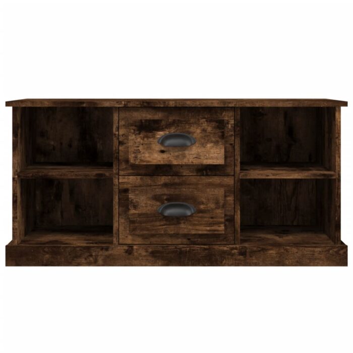Meuble TV chêne fumé 99,5x35,5x48 cm bois d'ingénierie – Image 4
