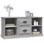 Meuble TV sonoma gris 99,5x35,5x48 cm bois d'ingénierie – Image 2
