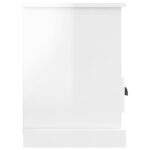 Meuble TV blanc brillant 80x35x50 cm bois d'ingénierie – Image 5