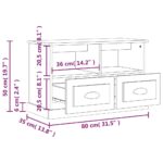 Meuble TV blanc brillant 80x35x50 cm bois d'ingénierie – Image 7