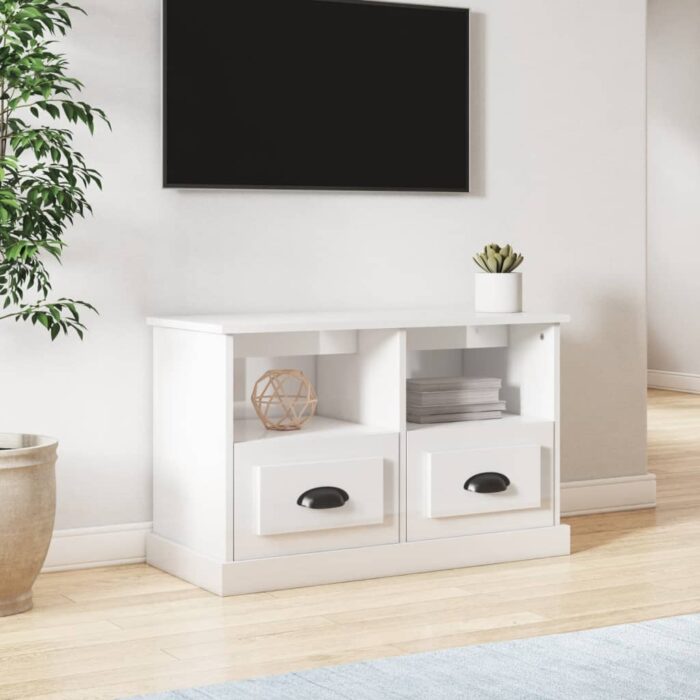 VXL8720845791728_m_en_hd_1.jpg Meuble TV blanc brillant 80x35x50 cm bois d'ingénierie – Image 1