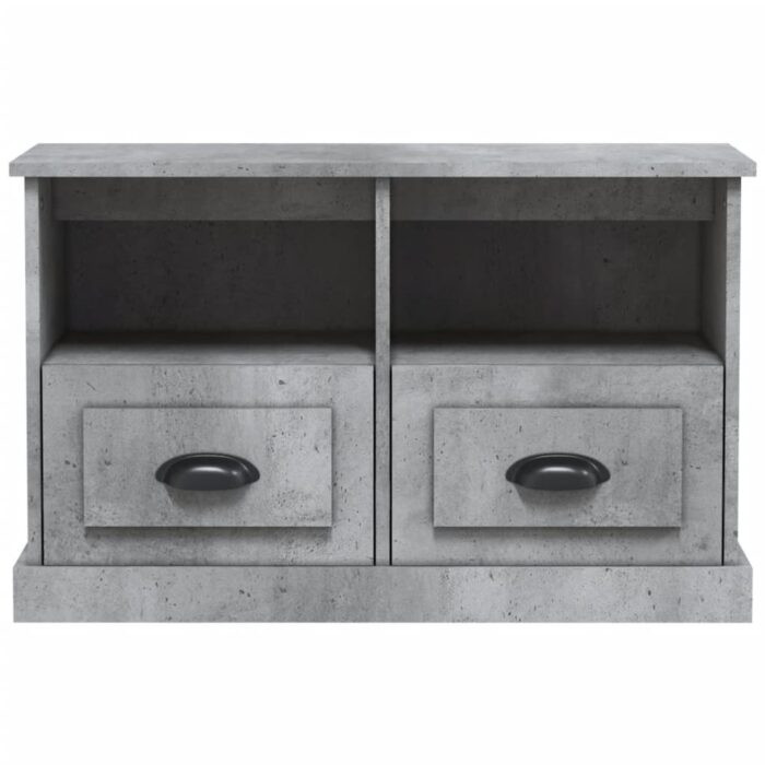 Meuble TV gris béton 80x35x50 cm bois d'ingénierie – Image 3
