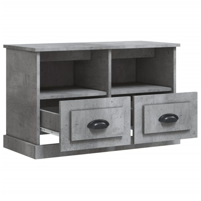 Meuble TV gris béton 80x35x50 cm bois d'ingénierie – Image 4