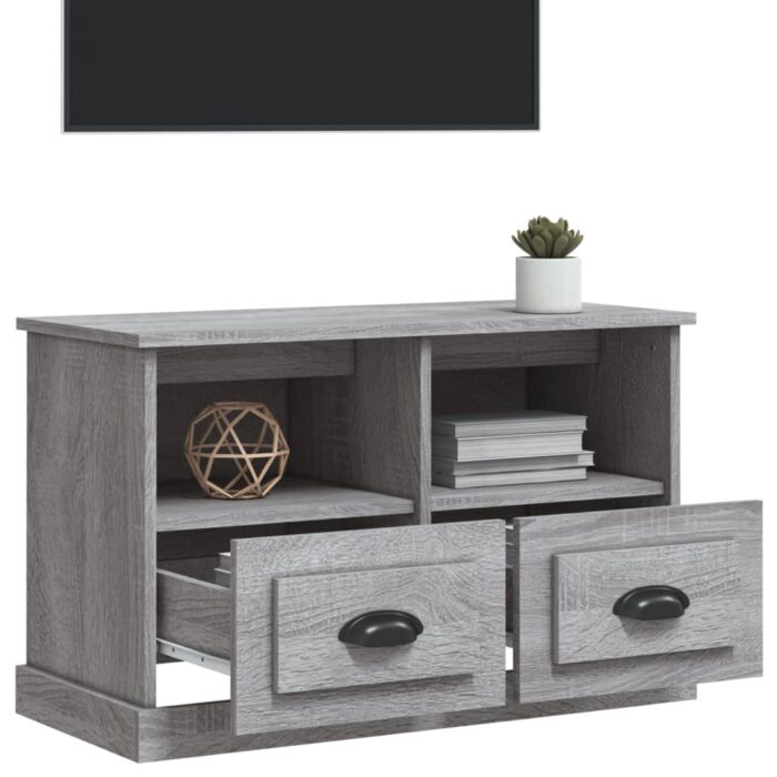 Meuble TV sonoma gris 80x35x50 cm bois d'ingénierie – Image 2