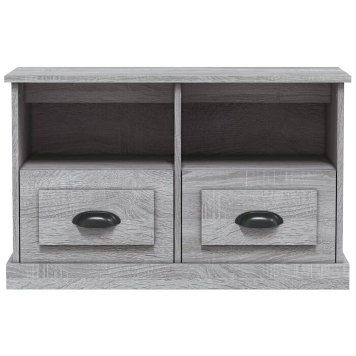 Meuble TV sonoma gris 80x35x50 cm bois d'ingénierie – Image 3