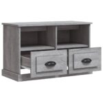 Meuble TV sonoma gris 80x35x50 cm bois d'ingénierie – Image 4