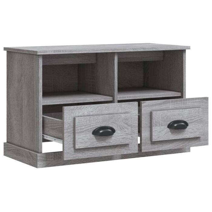 Meuble TV sonoma gris 80x35x50 cm bois d'ingénierie – Image 4