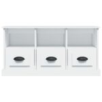 Meuble TV blanc 100x35x50 cm bois d'ingénierie – Image 4