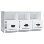 Meuble TV blanc 100x35x50 cm bois d'ingénierie – Image 5