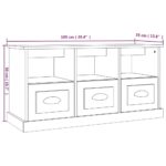 Meuble TV blanc 100x35x50 cm bois d'ingénierie – Image 8
