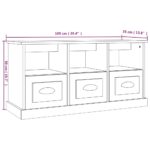 Meuble TV blanc brillant 100x35x50 cm bois d'ingénierie – Image 8