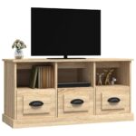 Meuble TV chêne sonoma 100x35x50 cm bois d'ingénierie – Image 2