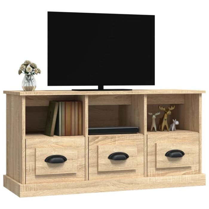 Meuble TV chêne sonoma 100x35x50 cm bois d'ingénierie – Image 2