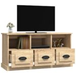 Meuble TV chêne sonoma 100x35x50 cm bois d'ingénierie – Image 3