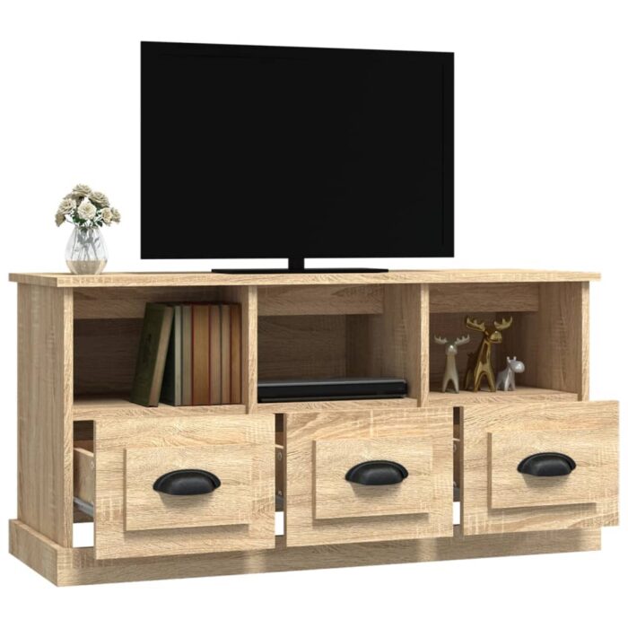 Meuble TV chêne sonoma 100x35x50 cm bois d'ingénierie – Image 3