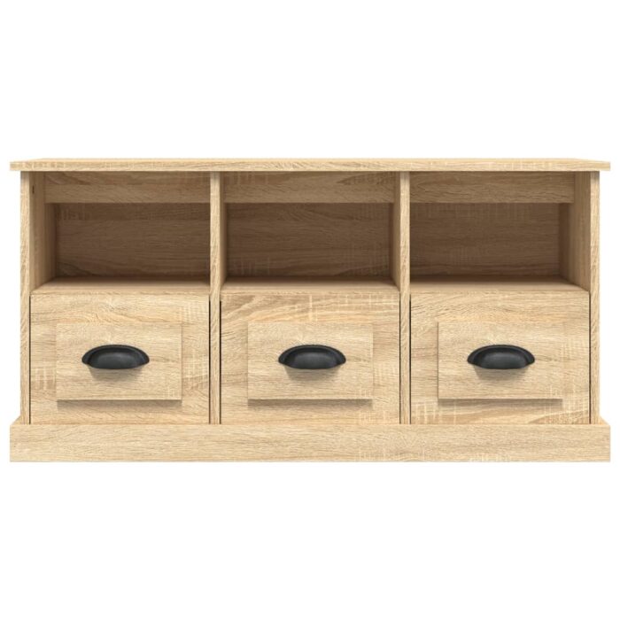 Meuble TV chêne sonoma 100x35x50 cm bois d'ingénierie – Image 4