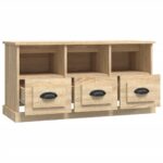Meuble TV chêne sonoma 100x35x50 cm bois d'ingénierie – Image 5