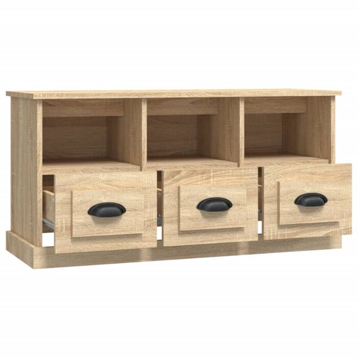 Meuble TV chêne sonoma 100x35x50 cm bois d'ingénierie – Image 5