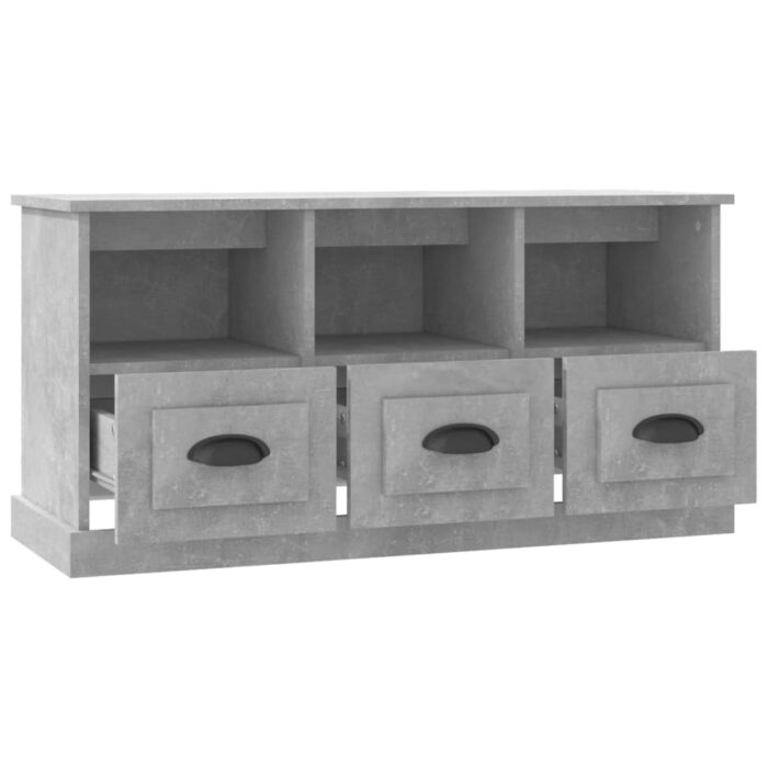 Meuble TV gris béton 100x35x50 cm bois d'ingénierie – Image 5