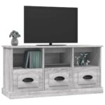 Meuble TV sonoma gris 100x35x50 cm bois d'ingénierie – Image 2