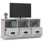 Meuble TV sonoma gris 100x35x50 cm bois d'ingénierie – Image 3