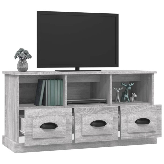 Meuble TV sonoma gris 100x35x50 cm bois d'ingénierie – Image 3
