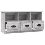Meuble TV sonoma gris 100x35x50 cm bois d'ingénierie – Image 5