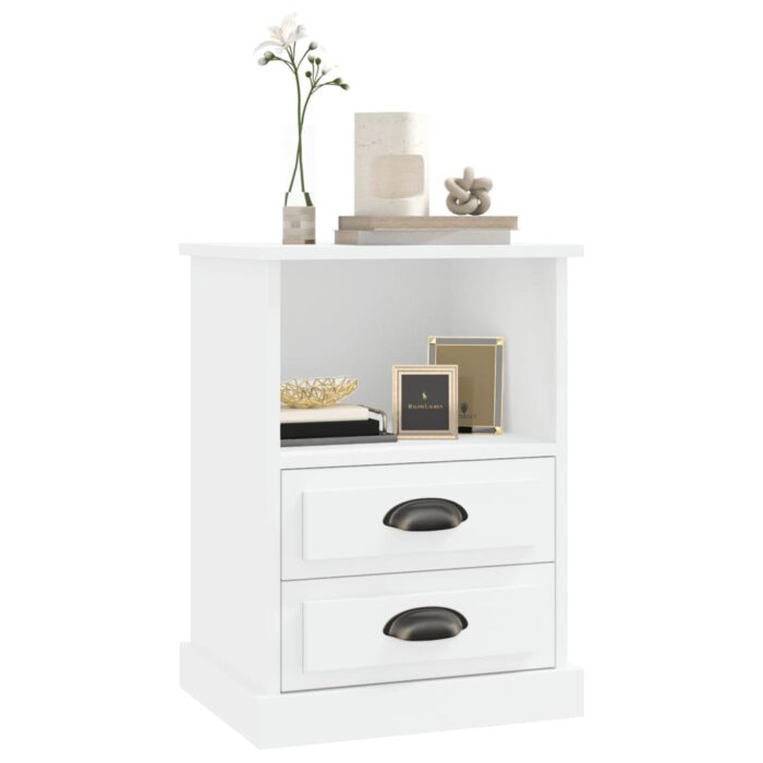 Tables de chevet 2 pcs blanc 43x36x60 cm – Image 2