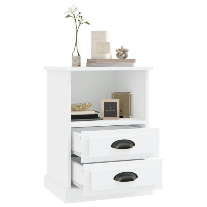 Tables de chevet 2 pcs blanc 43x36x60 cm – Image 3