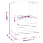 Tables de chevet 2 pcs blanc 43x36x60 cm – Image 9