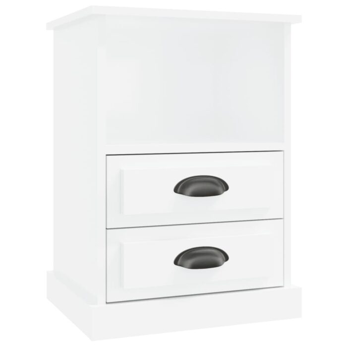 Tables de chevet 2 pcs blanc brillant 43x36x60 cm – Image 4