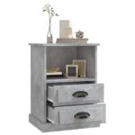 Tables de chevet 2 pcs gris béton 43x36x60 cm – Image 3
