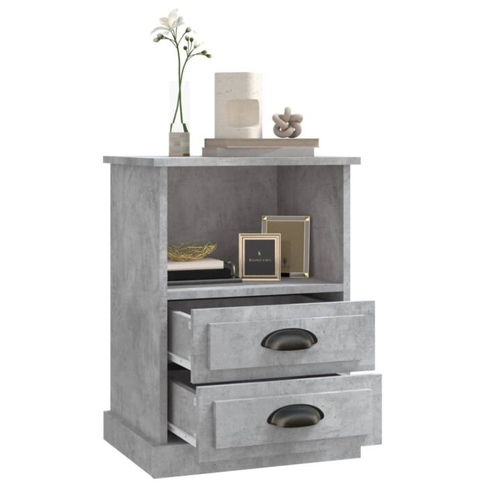 Tables de chevet 2 pcs gris béton 43x36x60 cm – Image 3