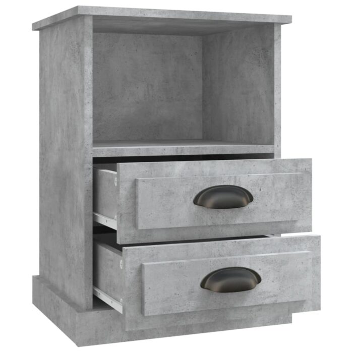 Tables de chevet 2 pcs gris béton 43x36x60 cm – Image 6