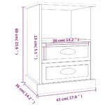 Tables de chevet 2 pcs gris béton 43x36x60 cm – Image 9