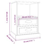 Tables de chevet 2 pcs chêne fumé 43x36x60 cm – Image 9