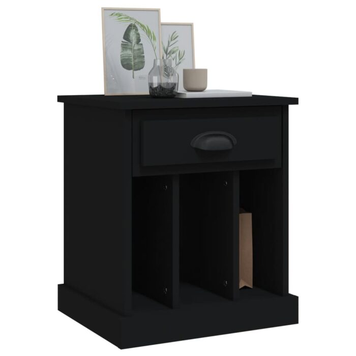 Tables de chevet 2 pcs noir 43x36x50 cm – Image 2