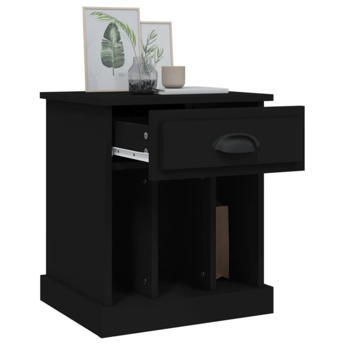 Tables de chevet 2 pcs noir 43x36x50 cm – Image 3