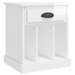 Tables de chevet 2 pcs blanc brillant 43x36x50 cm – Image 4