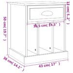 Table de chevet chêne sonoma 43x36x50 cm – Image 8