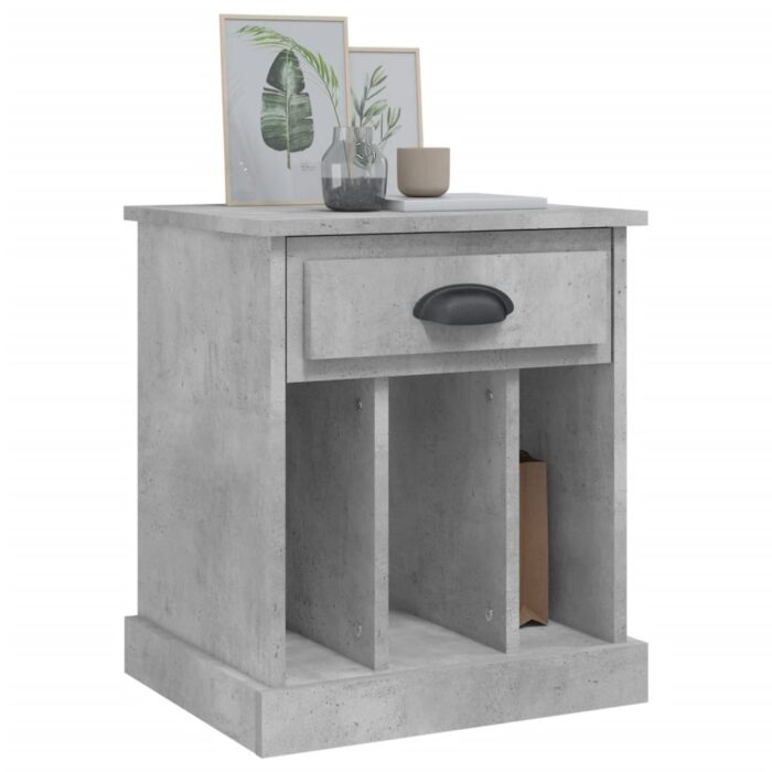 Tables de chevet 2 pcs gris béton 43x36x50 cm – Image 2