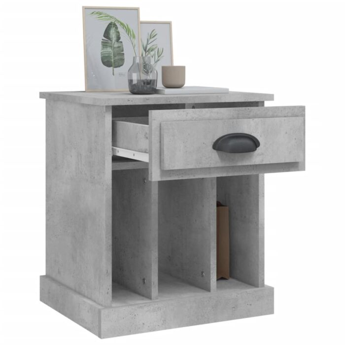 Tables de chevet 2 pcs gris béton 43x36x50 cm – Image 3