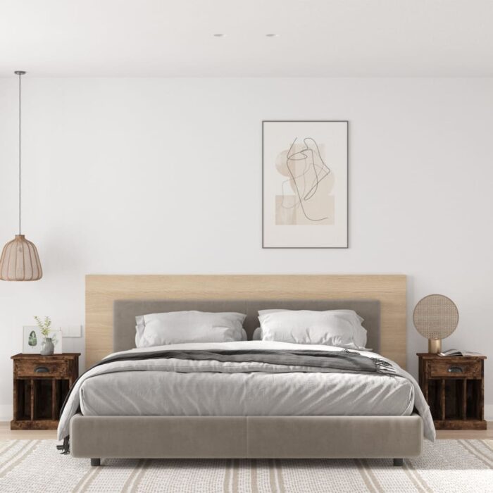 Tables de chevet 2 pcs chêne fumé 43x36x50 cm – Image 1