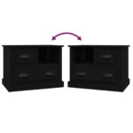 Table de chevet noir 60x39x45 cm – Image 7