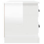 Table de chevet blanc brillant 60x39x45 cm – Image 6