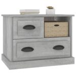 Table de chevet gris béton 60x39x45 cm – Image 2