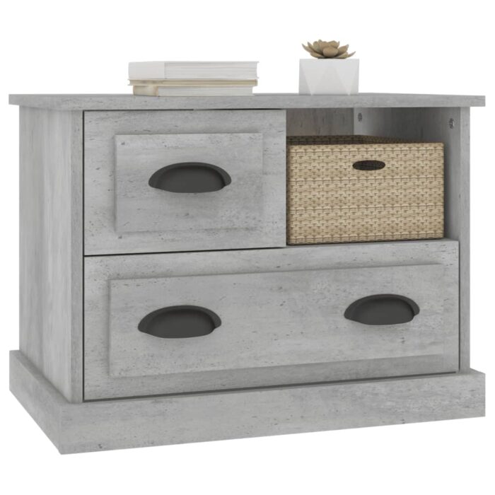 Table de chevet gris béton 60x39x45 cm – Image 2